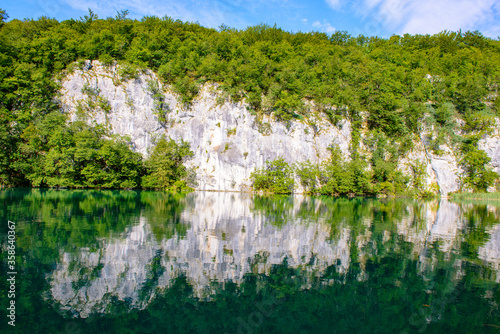 It's Icredible beautiful nature of the Plitvice lakes area in Croatia photo