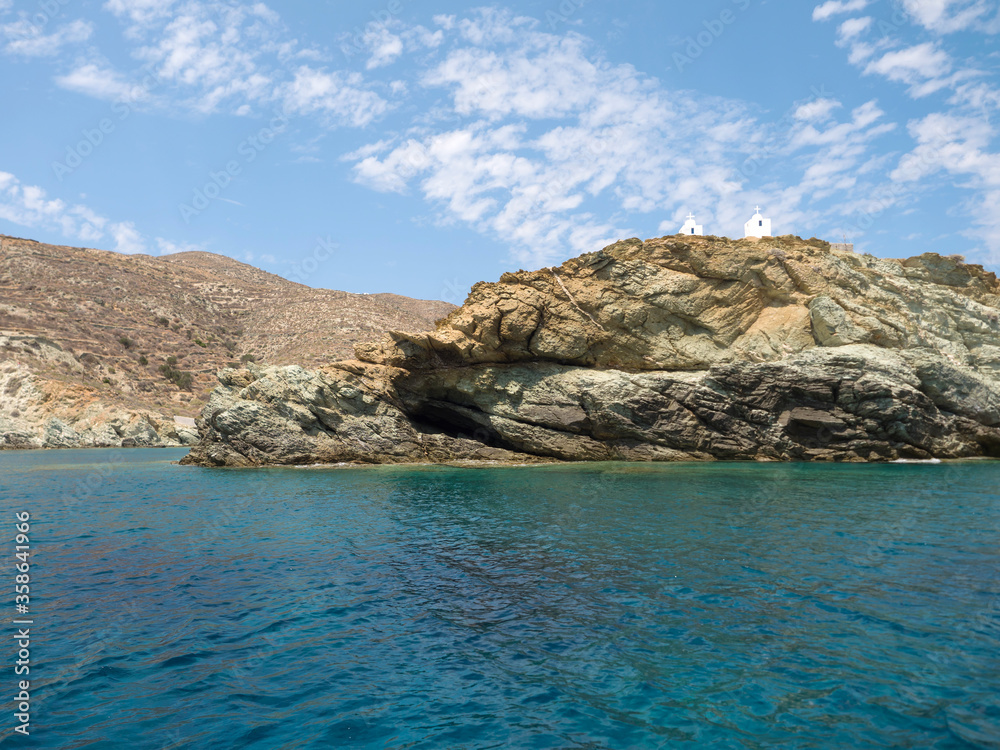Beautiful rocky beach of Folegandros island