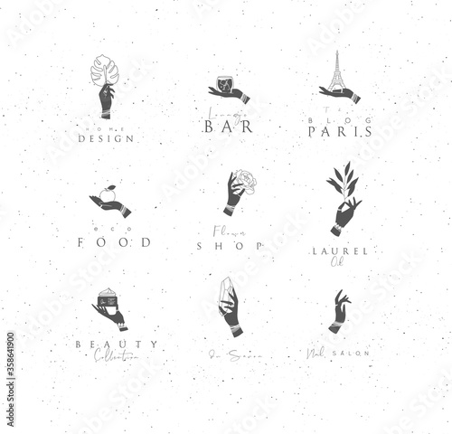 Hand labels lettering