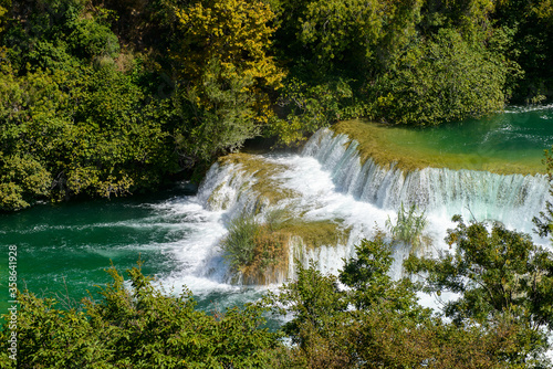 It's Beautiful Waterfall of the Krka National Park in Croatia