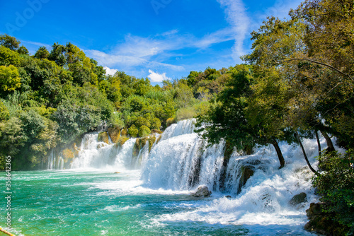 It's Beautiful Waterfall of the Krka National Park in Croatia photo