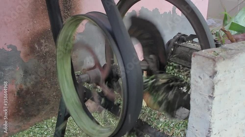 close up shot of chaff cutter