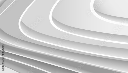 Abstract Architecture background, white and grey wave line abstract background. wall concept 3d. Futuristic Technology Design, vector illustration.  