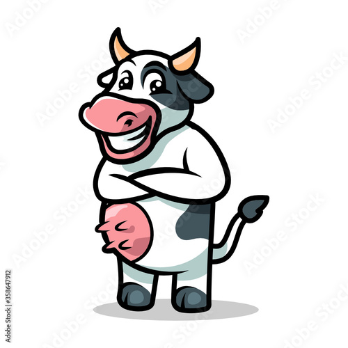 Cow mascot illustration vector design