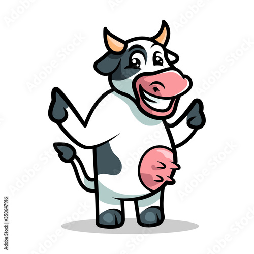 Cow mascot illustration vector design