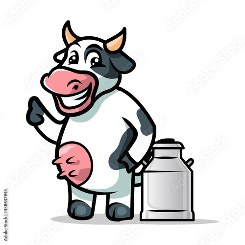 Cow mascot illustration vector design