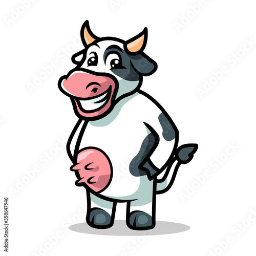 Cow mascot illustration vector design