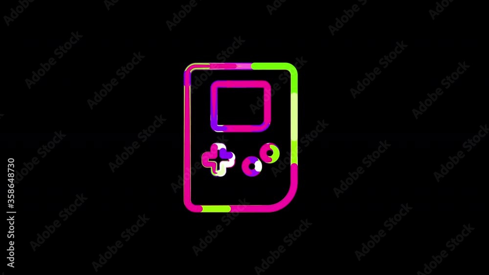 Circles gather in symbol game console handheld. After it crumbles in a line and moves to the camera. Alpha channel black Circles gather in symbol game console handheld. After it crumbles in a line and moves to the camera. Alpha channel black