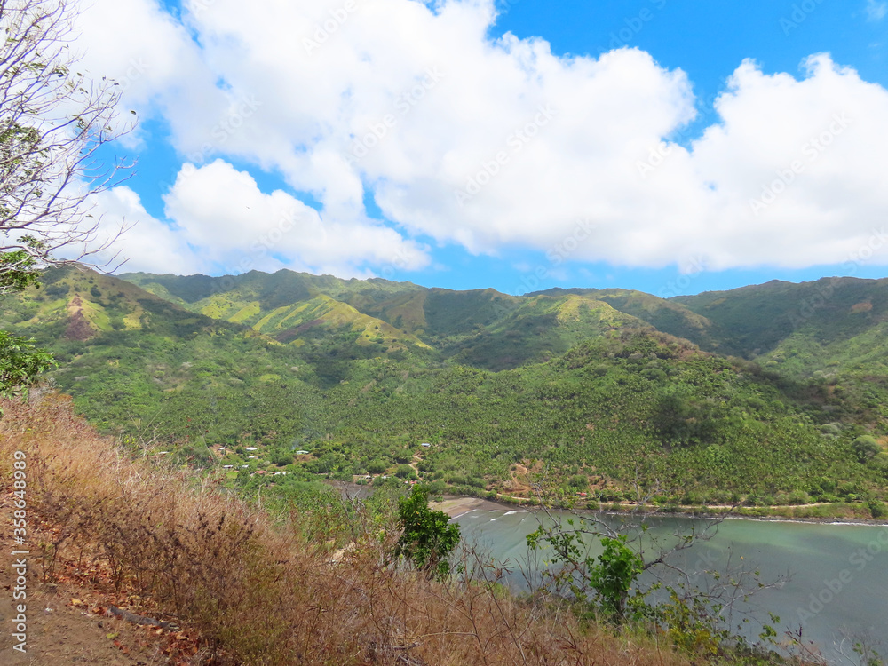 Scenic views of the French Polynesian island of Nuku Hiva.