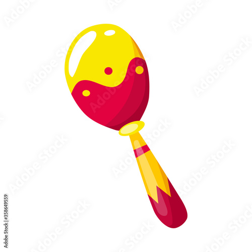 Children toy. Cute funny toy for little kid. Vector rattle