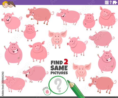 find two same pigs educational game for children