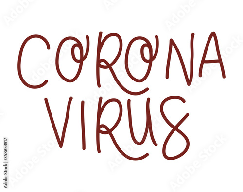 corona virus text design of Happiness positivity and covid 19 virus theme Vector illustration