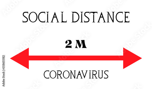 Social distancing line icon. 2 meters distance between sign. Coronavirus pandemic symbol. Design element. Can be used during coronavirus covid-19 outbreak prevention. Vector
creative.