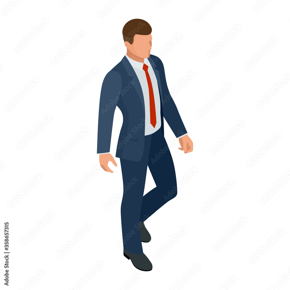 Isometric businessman isolated on write. Creating an office worker character, cartoon people. Business people. Isometric businessman isolated on write. Creating an office worker character, cartoon people. Business people.