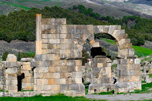 Djemila, the archaeological zone of the well preserved Berber-Roman ruins in North Africa, Algeria. UNESCO World Heritage Site photo