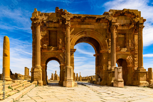 Timgad, a Roman-Berber city in the Aures Mountains of Algeria. (Colonia Marciana Ulpia Traiana Thamugadi). UNESCO World Heritage Site photo