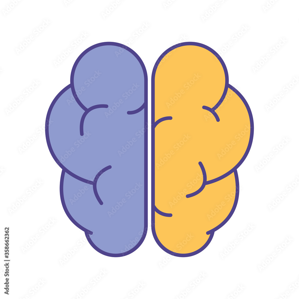 brain line and fill style icon design, Innovation idea and creativity theme Vector illustration brain line and fill style icon design, Innovation idea and creativity theme Vector illustration