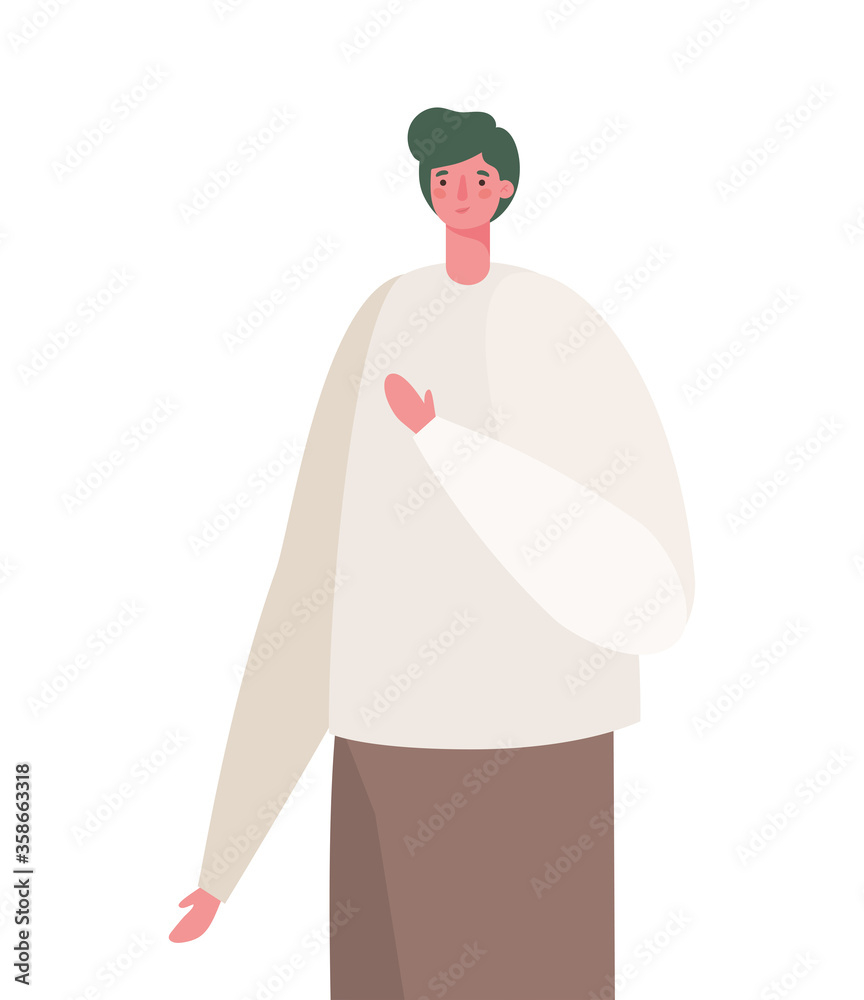 Fototapeta premium Avatar man cartoon design, Boy male person people human social media and portrait theme Vector illustration