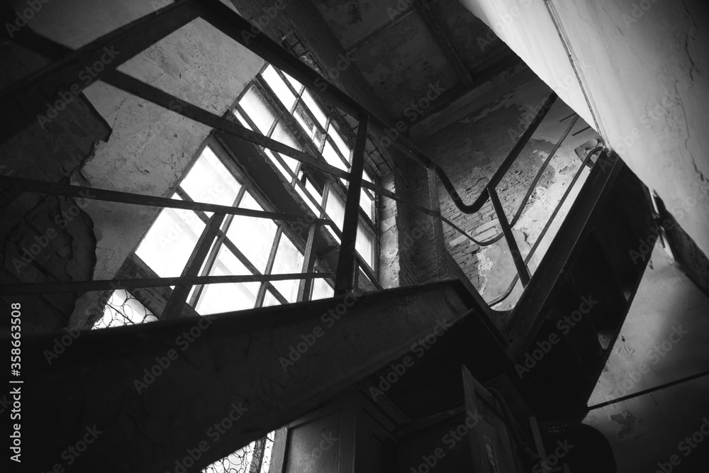 black and white old staircase black and white old staircase