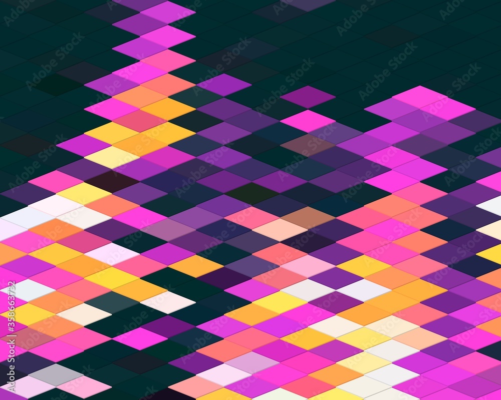 magenta purple pink orange geometric shapes abstract background 3D illustration magenta purple pink orange geometric shapes abstract background 3D illustration