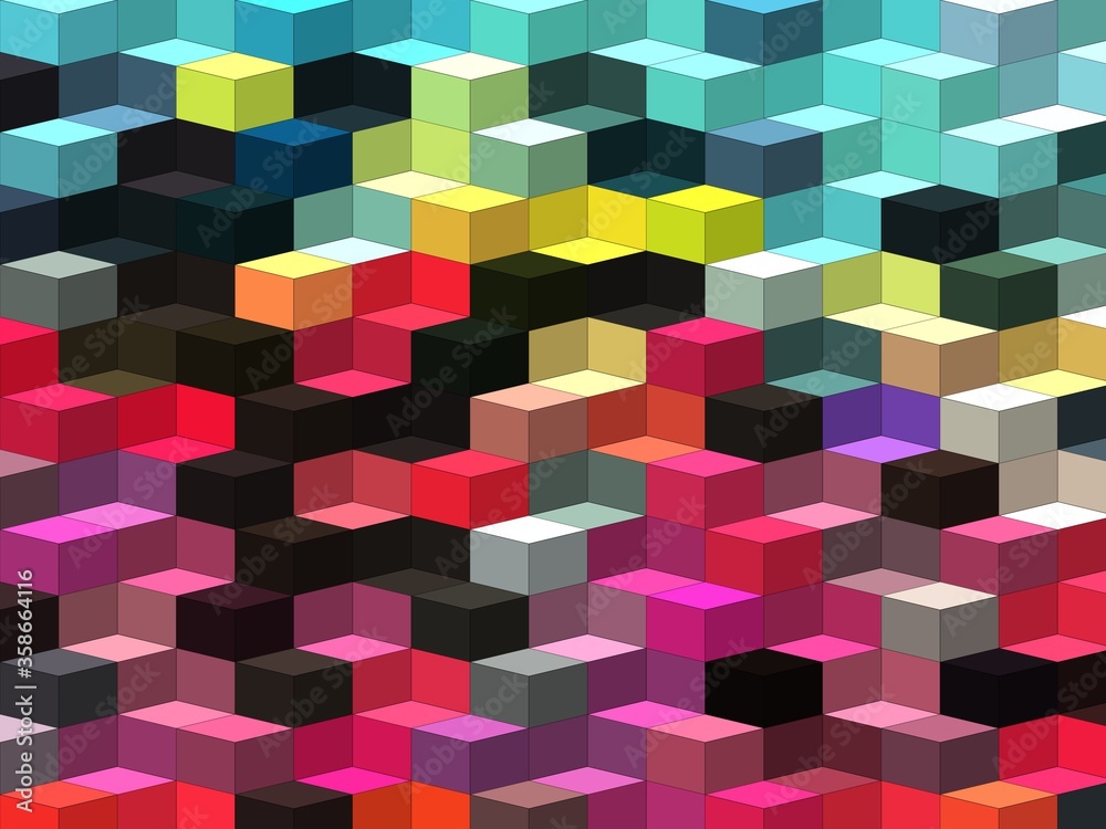 cyan blue red magenta geometric shapes abstract background 3D illustration cyan blue red magenta geometric shapes abstract background 3D illustration