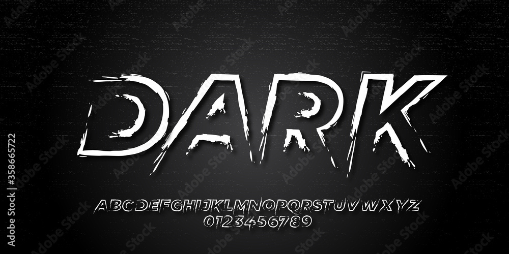 Brush text effect grunge retro style design