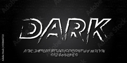 Brush text effect grunge retro style design
