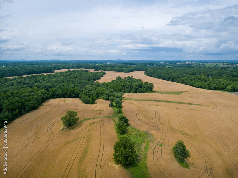 Aerial view of farmland near Poolesville, Montgomery County, Maryland Aerial view of farmland near Poolesville, Montgomery County, Maryland
