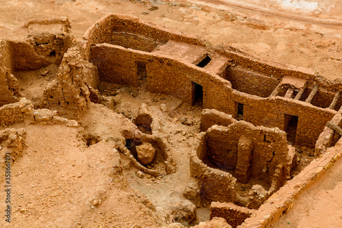 Ruins of the El Meniaa's castle, El Golea oasis, Ghardaia Province, Algeria. photo