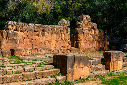Fototapeta Naklejka Na Ścianę i Meble -  Nature and ruins of Tipasa, a colonia in Roman province Mauretania Caesariensis, nowadays Algeria. UNESCO World Heritage Site