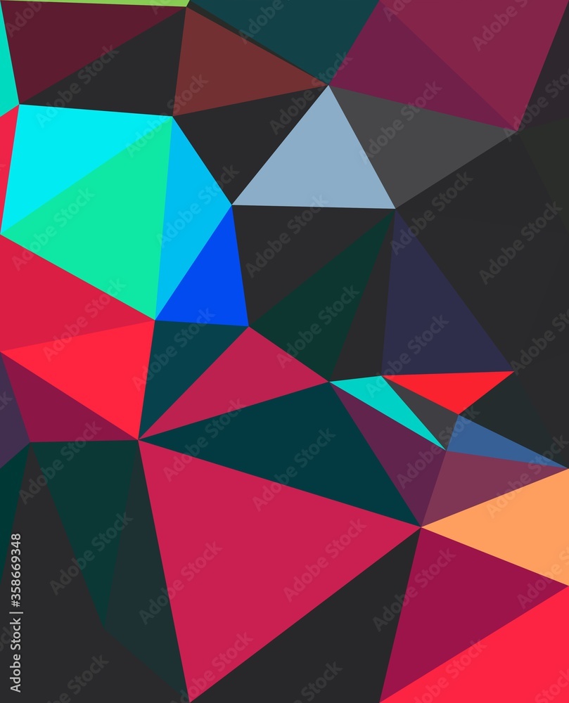 Fototapeta premium blue cyan green magenta neon trippy psychedelic geometric shapes abstract background