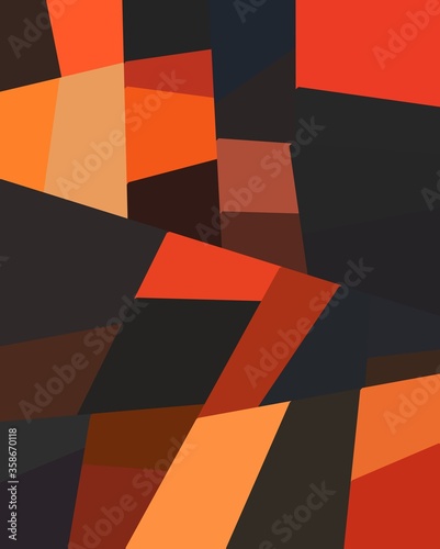 fire red orange black geometric shapes abstract background