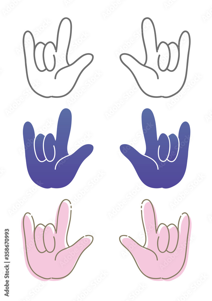 Fototapeta premium ハンドジェスチャー・愛してるサイン