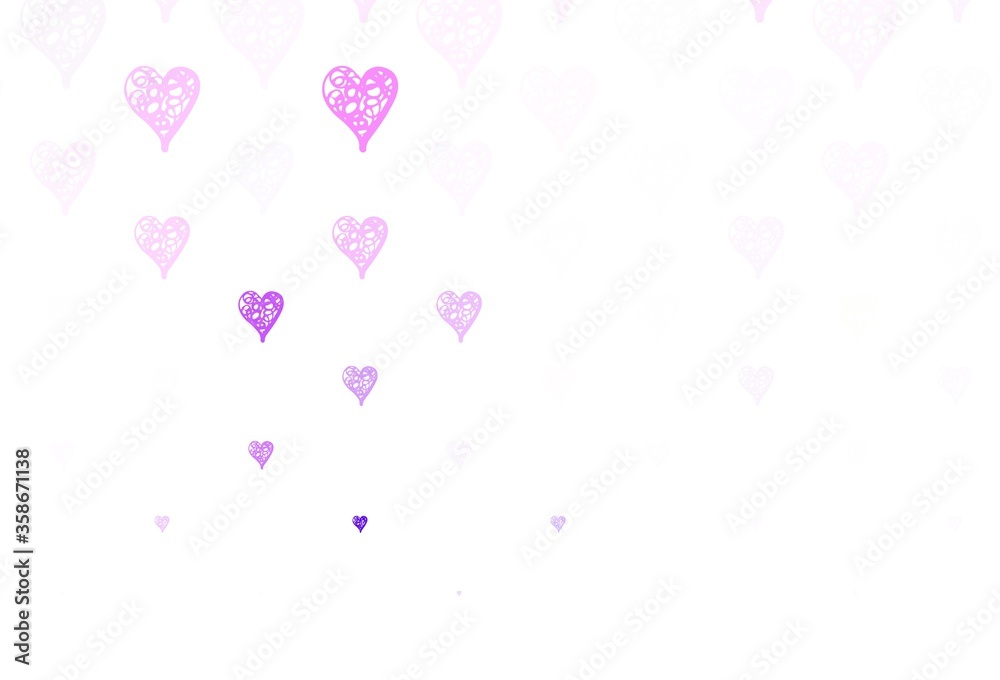 Light Purple vector texture with lovely hearts.
