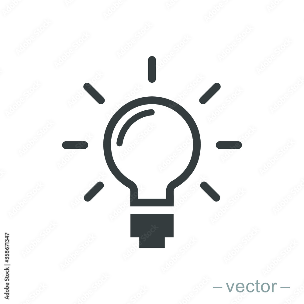 The light bulb icon vector, full of ideas and creative thinking, analytical thinking for processing. Outline symbol illustration. EPS 10 The light bulb icon vector, full of ideas and creative thinking, analytical thinking for processing. Outline symbol illustration. EPS 10