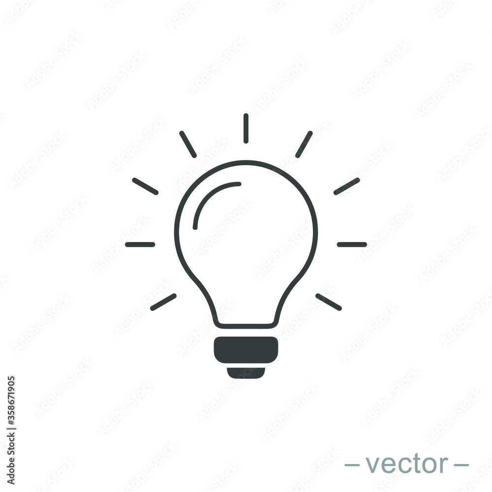 The light bulb icon vector, full of ideas and creative thinking, analytical thinking for processing. Outline symbol illustration. EPS 10 The light bulb icon vector, full of ideas and creative thinking, analytical thinking for processing. Outline symbol illustration. EPS 10