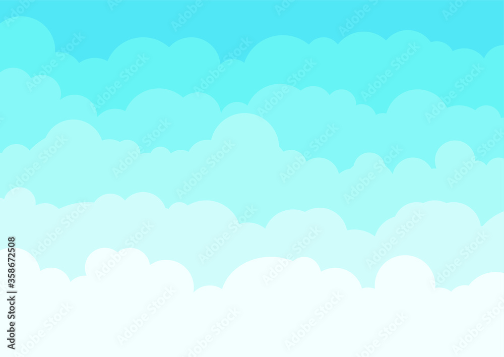 Blue sky background with clouds. Vector illustration. EPS 10