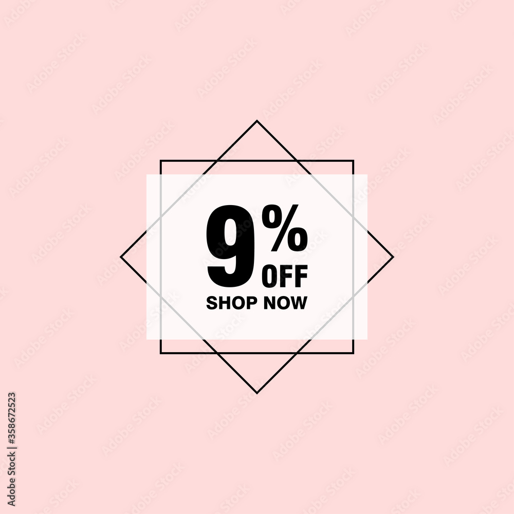 9 discount, Sales Vector badges for Labels, , Stickers, Banners, Tags, Web Stickers, New offer. Discount origami sign banner 9 discount, Sales Vector badges for Labels, , Stickers, Banners, Tags, Web Stickers, New offer. Discount origami sign banner