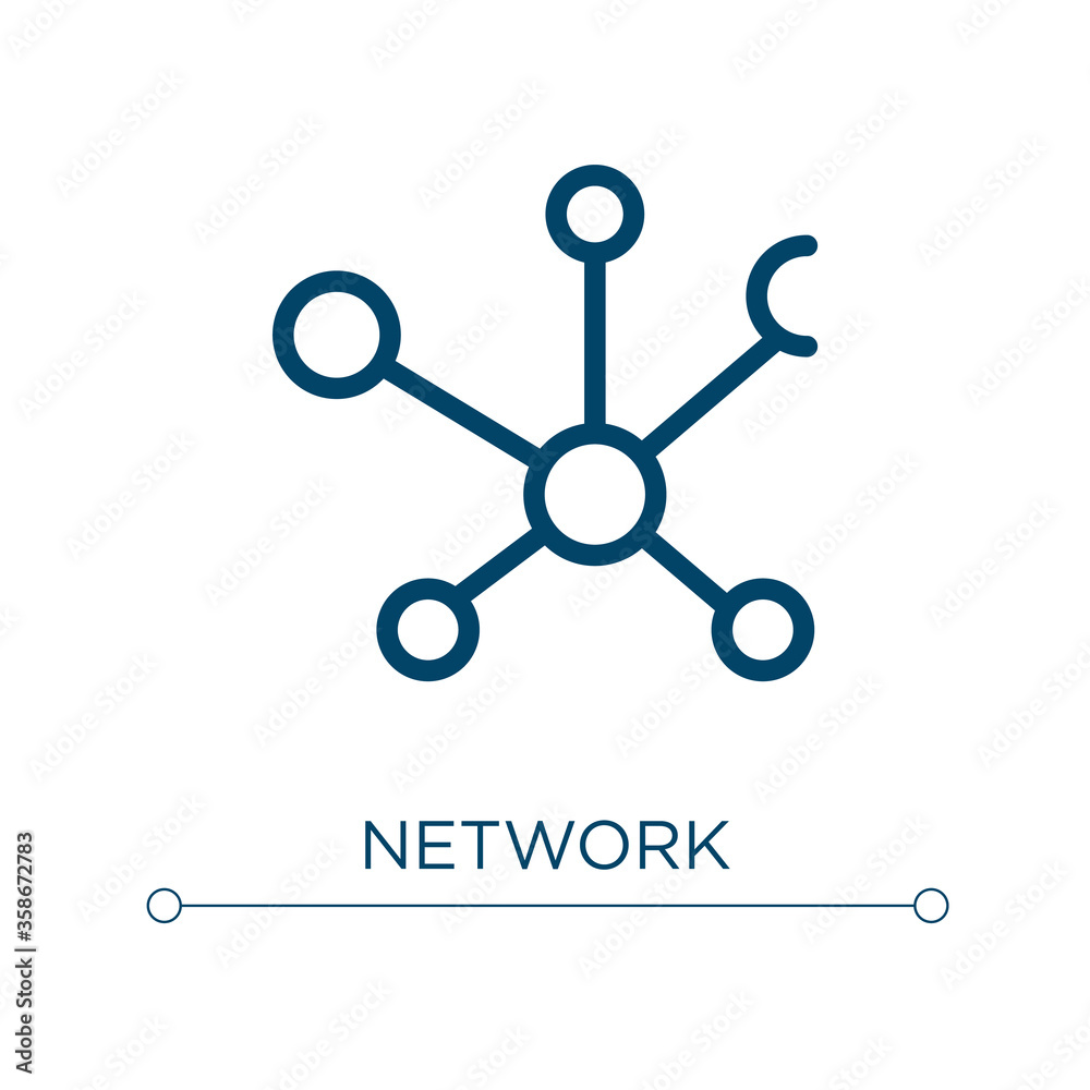 Network icon. Linear vector illustration. Outline network icon vector. Thin line symbol for use on web and mobile apps, logo, print media. Network icon. Linear vector illustration. Outline network icon vector. Thin line symbol for use on web and mobile apps, logo, print media.