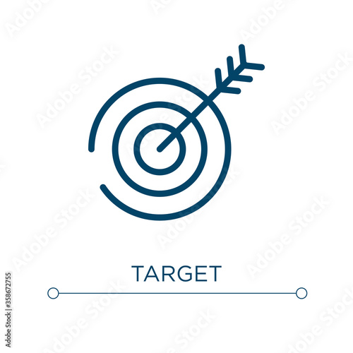 Target icon. Linear vector illustration. Outline target icon vector. Thin line symbol for use on web and mobile apps, logo, print media.
