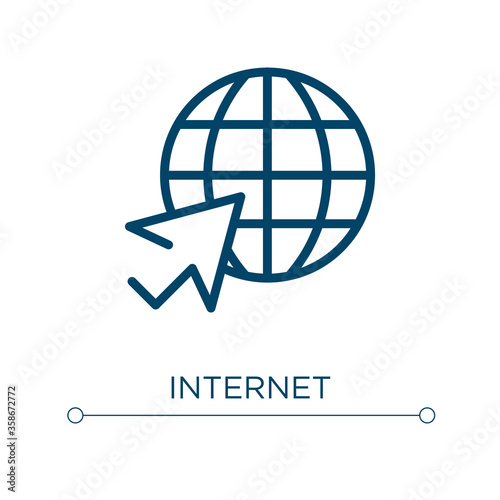 Internet icon. Linear vector illustration. Outline internet icon vector. Thin line symbol for use on web and mobile apps, logo, print media.