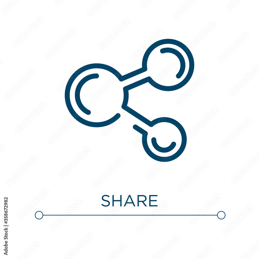 Share icon. Linear vector illustration. Outline share icon vector. Thin line symbol for use on web and mobile apps, logo, print media. Share icon. Linear vector illustration. Outline share icon vector. Thin line symbol for use on web and mobile apps, logo, print media.