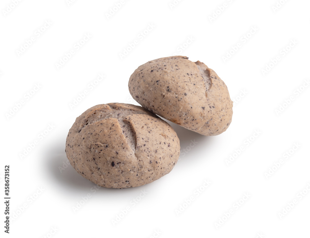 Homemade buns on the white background with clipping paths. Homemade buns on the white background with clipping paths.
