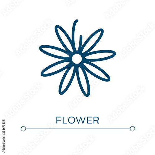 Flower icon. Linear vector illustration. Outline flower icon vector. Thin line symbol for use on web and mobile apps, logo, print media.