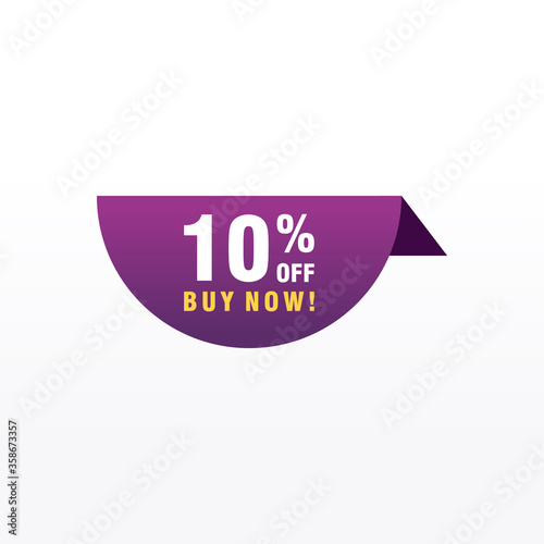 10 discount, Sales Vector badges for Labels, , Stickers, Banners, Tags, Web Stickers, New offer. Discount origami sign banner © Catharsis