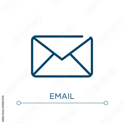 Email icon. Linear vector illustration. Outline email icon vector. Thin line symbol for use on web and mobile apps, logo, print media.