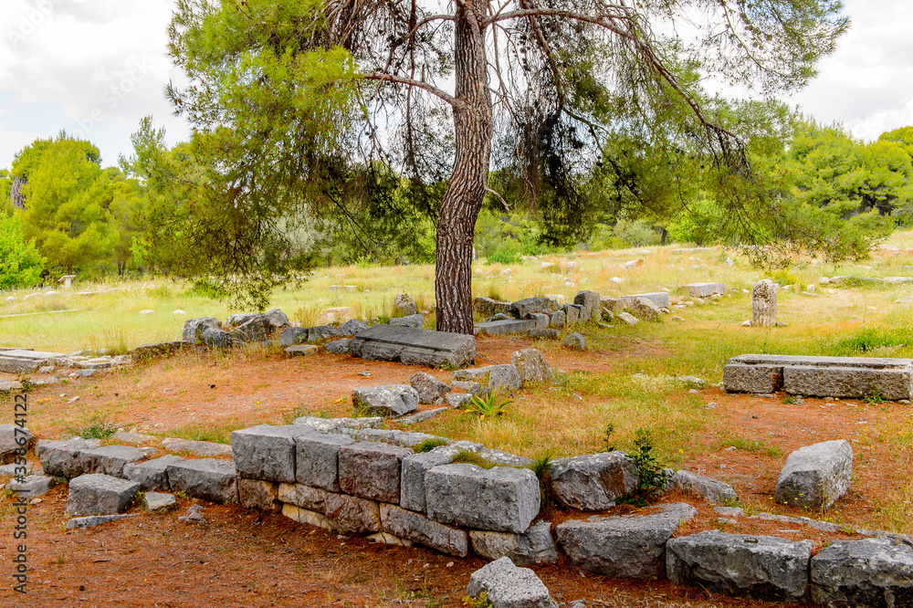 It's Ruins of Katagogion, Epidaurus, Peloponnese, Greece. UNESCO World Heritage