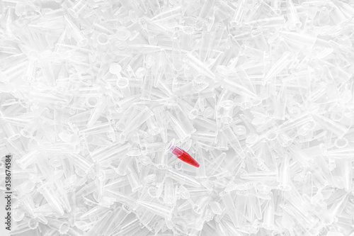 Wallpaper Mural Empty 1.5 ml microcentrifuge tubes with one red sample Torontodigital.ca