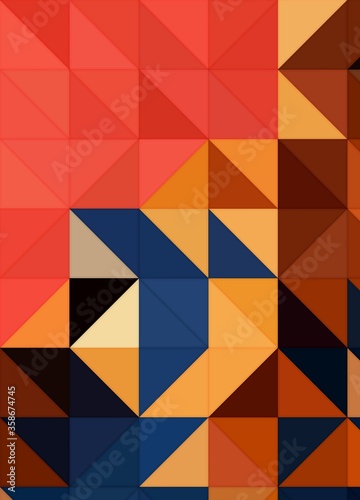 orange blue yellow colorful geometric shapes abstract background