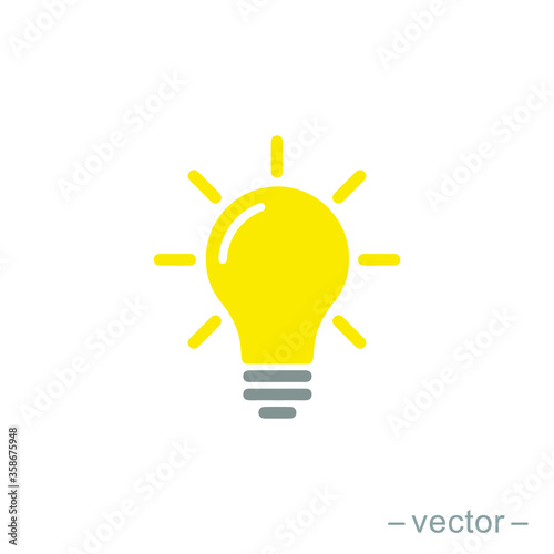 The light bulb icon vector, full of ideas and creative thinking, analytical thinking for processing. Full color illustration. EPS 10